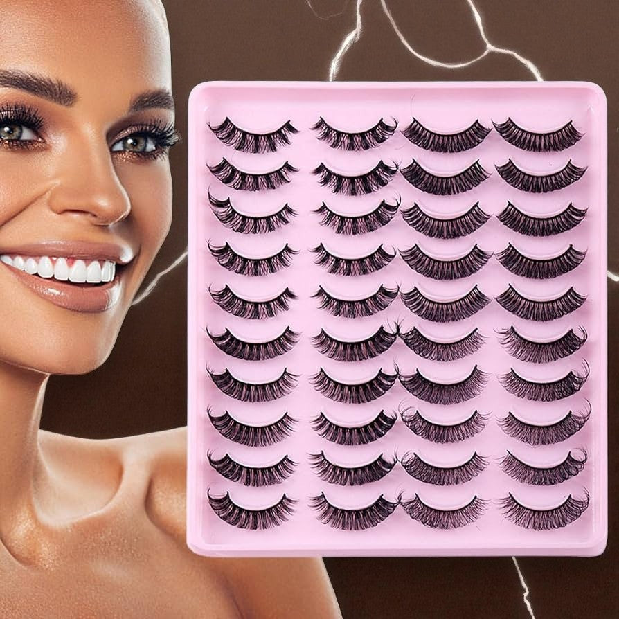 Kit de Cílios Postiços - 10 Pares Perfeitos e Resistentes