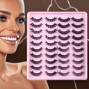 Kit de Cílios Postiços - 10 Pares Perfeitos e Resistentes