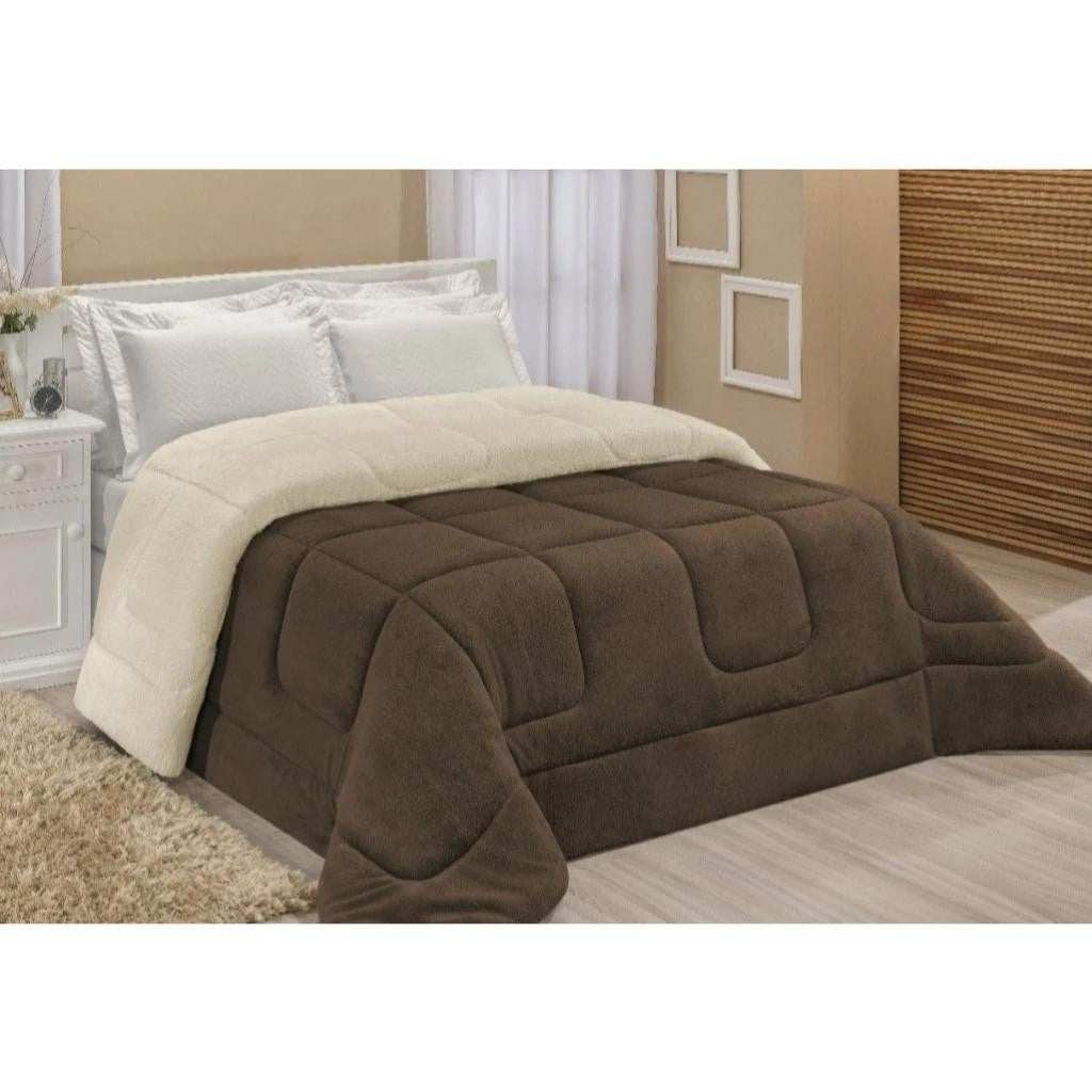 Coberdrom Edredom Casal Queen - 2,40 x 2,20m Dupla Face - Várias Cores