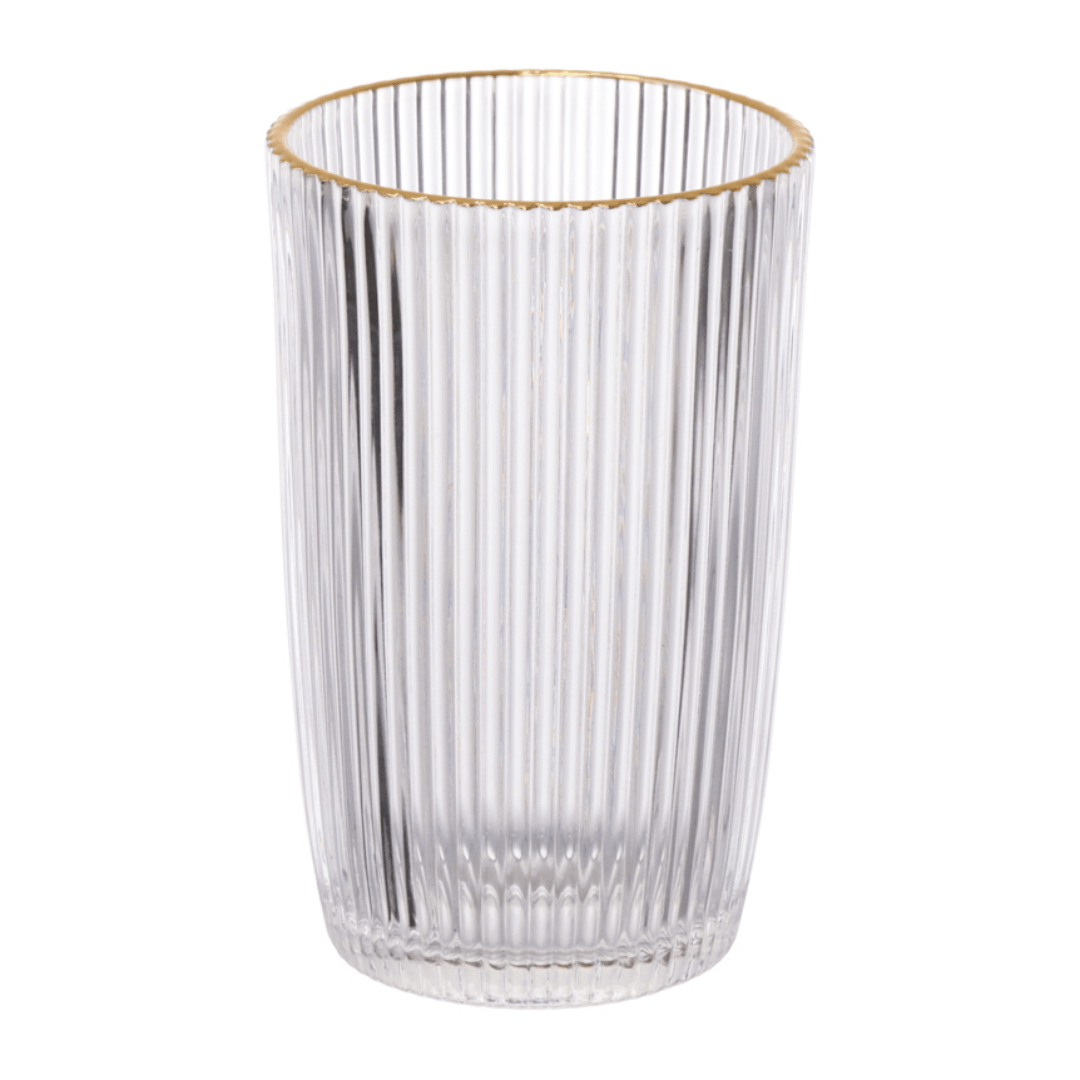 Jogo 6 Copos Altos Graffiato com Borda Dourada 370ml