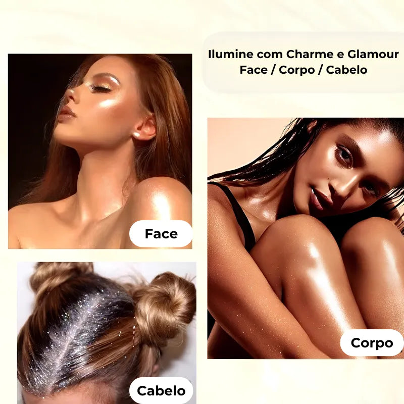Iluminador Corporal Liquido com Glitter