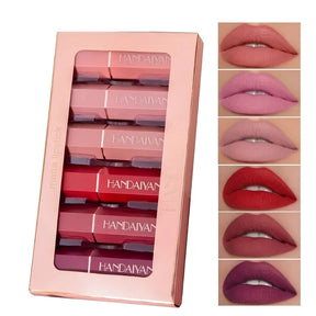 Kit de Batons Matte 6 Cores – Longa Duração e Hidratante