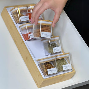Organizador para Temperos Keep de Bambu 10 Peças
