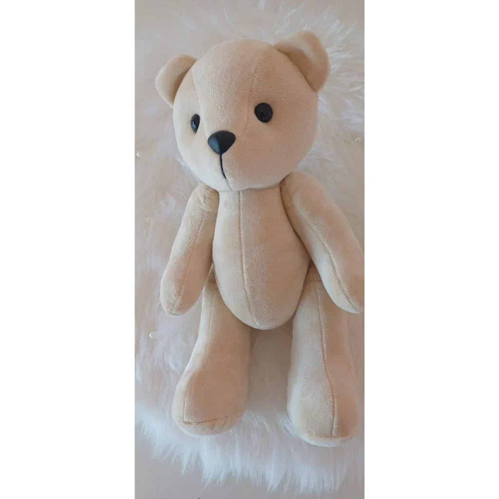 Kit 10 ursinhos articulados PP -20 cm marrom claro ou creme com laço de cetim.