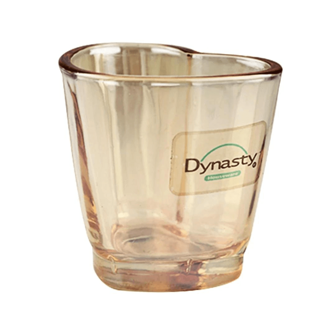 Jogo 6 Copos para Shot Licor de Vidro Coração Âmbar 45ml
