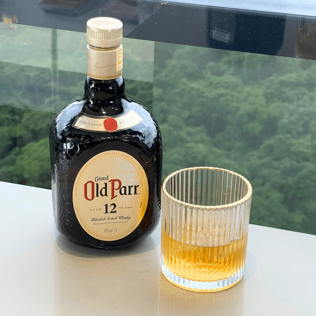 Jogo 6 Copos Baixos Whisky com Borda Dourada 320ml