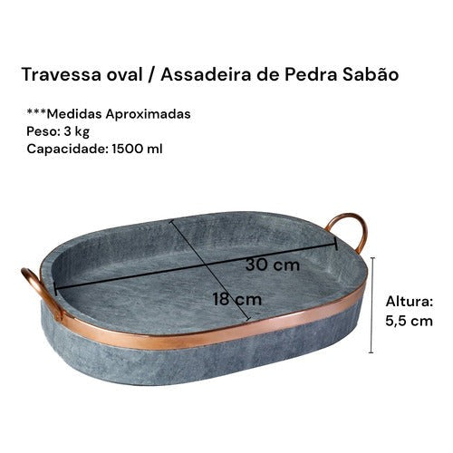 Jogo de Panelas Pedra Sabão 05 peças