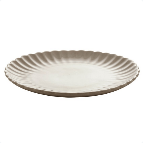 Prato de Sobremesa Porcelana Petala Areia Matt 20cm