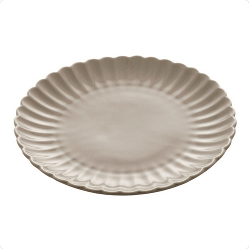 Prato de Sobremesa Porcelana Petala Areia Matt 20cm